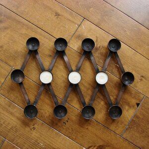 Candle Tealight Holder Metal Antique Bronze Rustic Look Adjustable